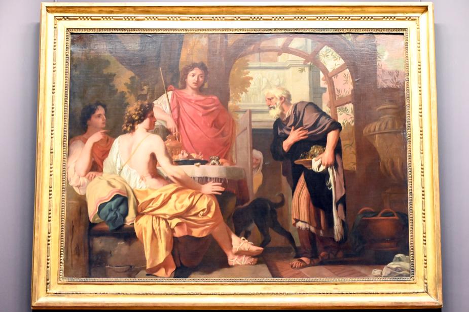 Gerard de Lairesse (1663–1685), Abraham empfängt die drei Engel des Herrn, die ihm die bevorstehende Geburt seines Sohnes Isaak verkünden werden, Paris, Musée du Louvre, Saal 840, um 1680–1685