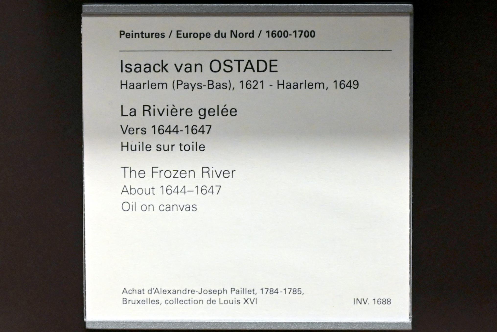 Isaac van Ostade (1639–1649), Der zugefrorene Fluss, Paris, Musée du Louvre, Saal 840, um 1644–1647, Bild 2/2