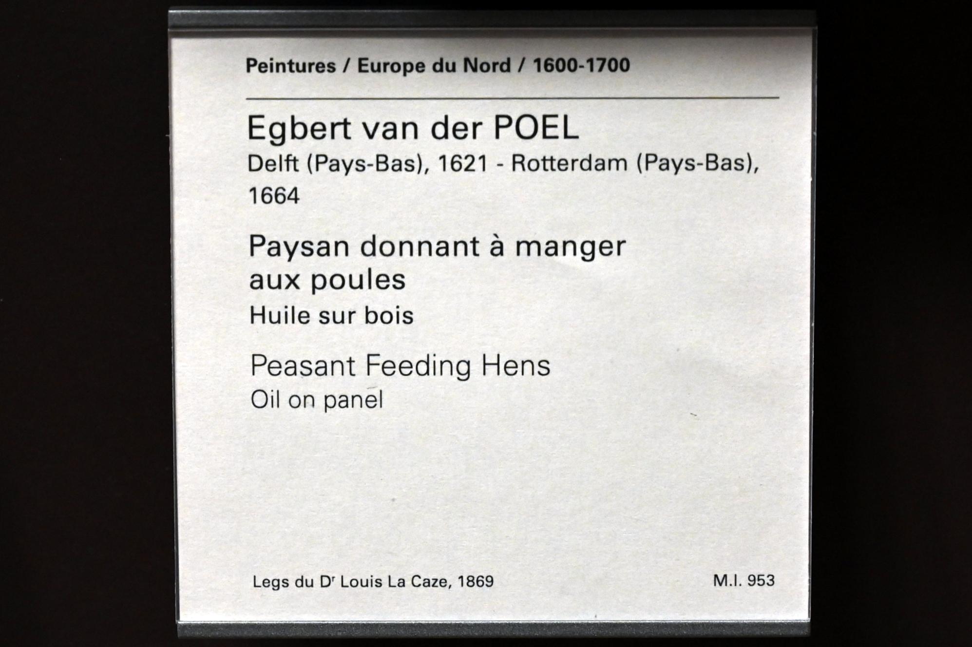 Egbert van der Poel (1645–1660), Hühner fütternder Bauer, Paris, Musée du Louvre, Saal 840, Undatiert, Bild 2/2
