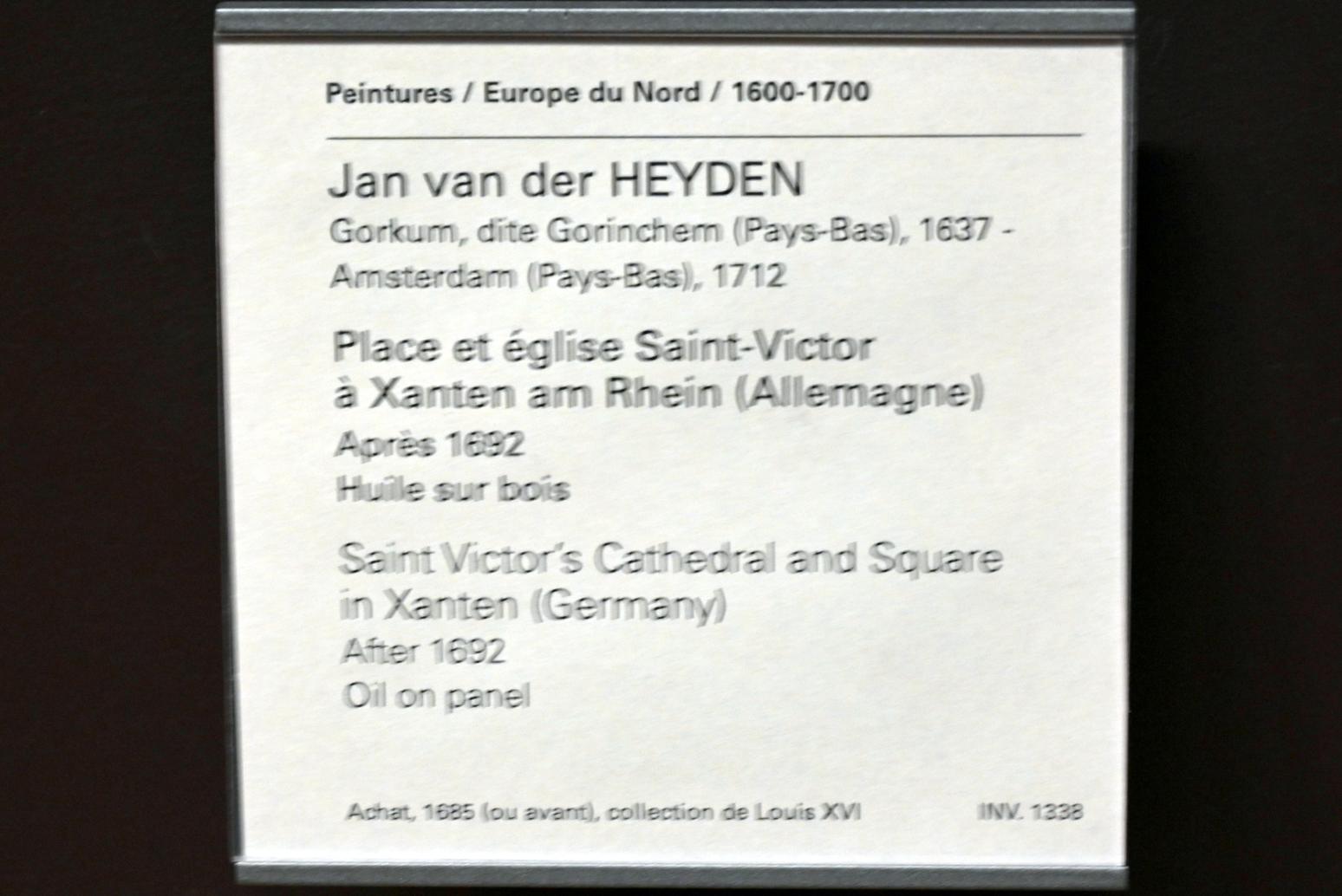 Jan van der Heyden (1652–1712), Xantener Dom St. Viktor in Xanten am Rhein, Paris, Musée du Louvre, Saal 839, nach 1692, Bild 2/2