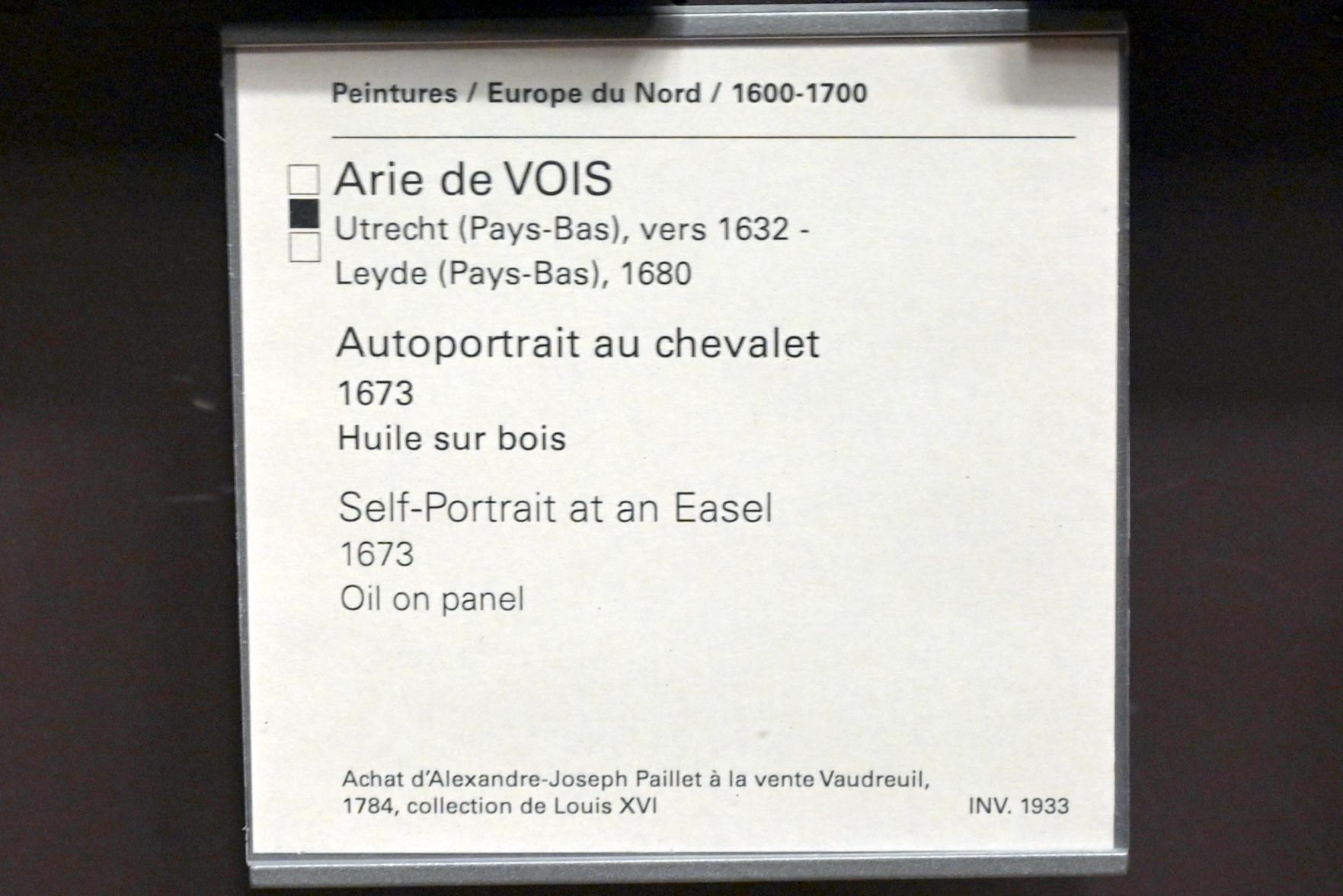 Ary de Vois (1673), Selbstporträt an der Staffelei, Paris, Musée du Louvre, Saal 839, 1673, Bild 2/2