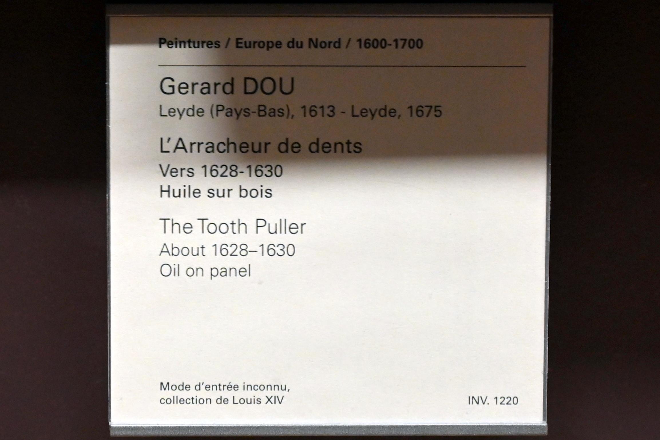 Gerard Dou (Gerrit Dou) (1629–1672), Der Zahnzieher, Paris, Musée du Louvre, Saal 839, um 1628–1630, Bild 2/2