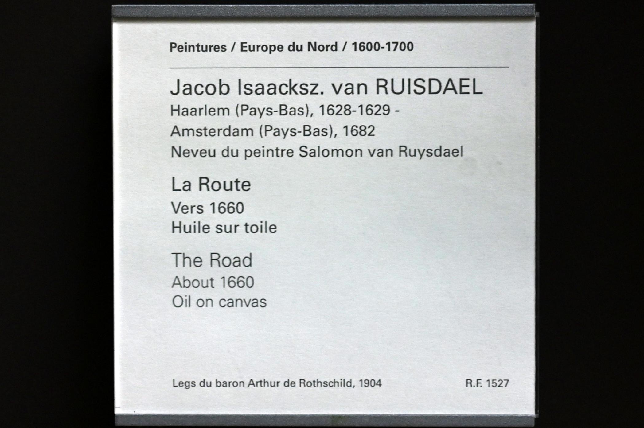 Jacob van Ruisdael (1646–1677), Die Straße, Paris, Musée du Louvre, Saal 837, um 1660, Bild 2/2