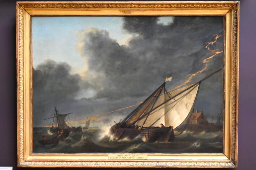Aelbert Cuyp (1640–1667), Boote in Seenot, Paris, Musée du Louvre, Saal 836, um 1640–1650, Bild 1/2