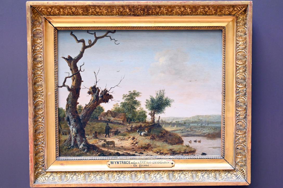 Dirck Wijntrack (1655), Rustikale Landschaft mit abgestorbenen Bäumen, Weg und Teich, Paris, Musée du Louvre, um 1650–1660