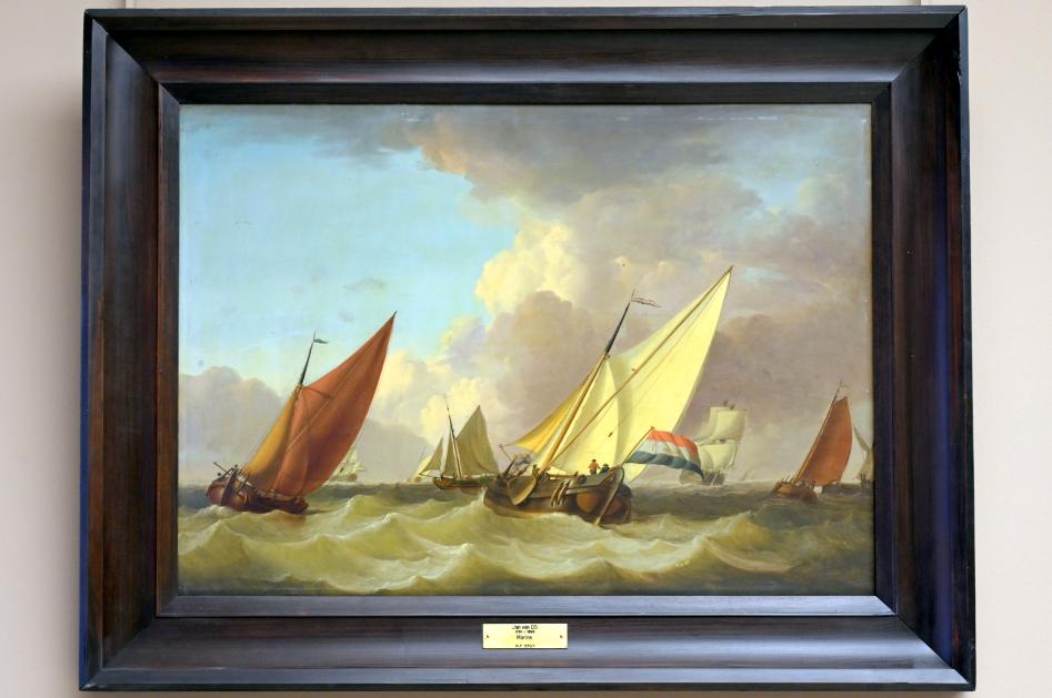 Jan van Os (1777), Holländische Segelboote bei leichter Brise, Paris, Musée du Louvre, Saal 902, um 1770–1785
