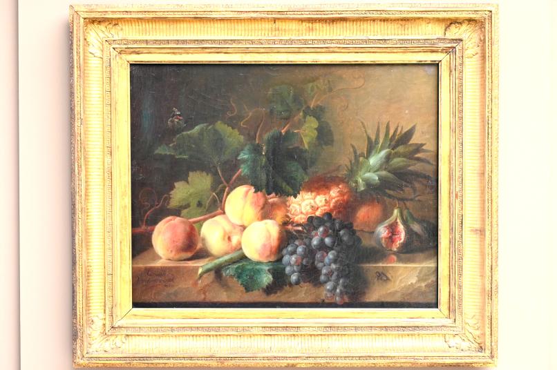 Cornelis van Spaendonck (1798), Pfirsiche, Weintrauben und Ananas auf einem Steintisch, Paris, Musée du Louvre, 1798