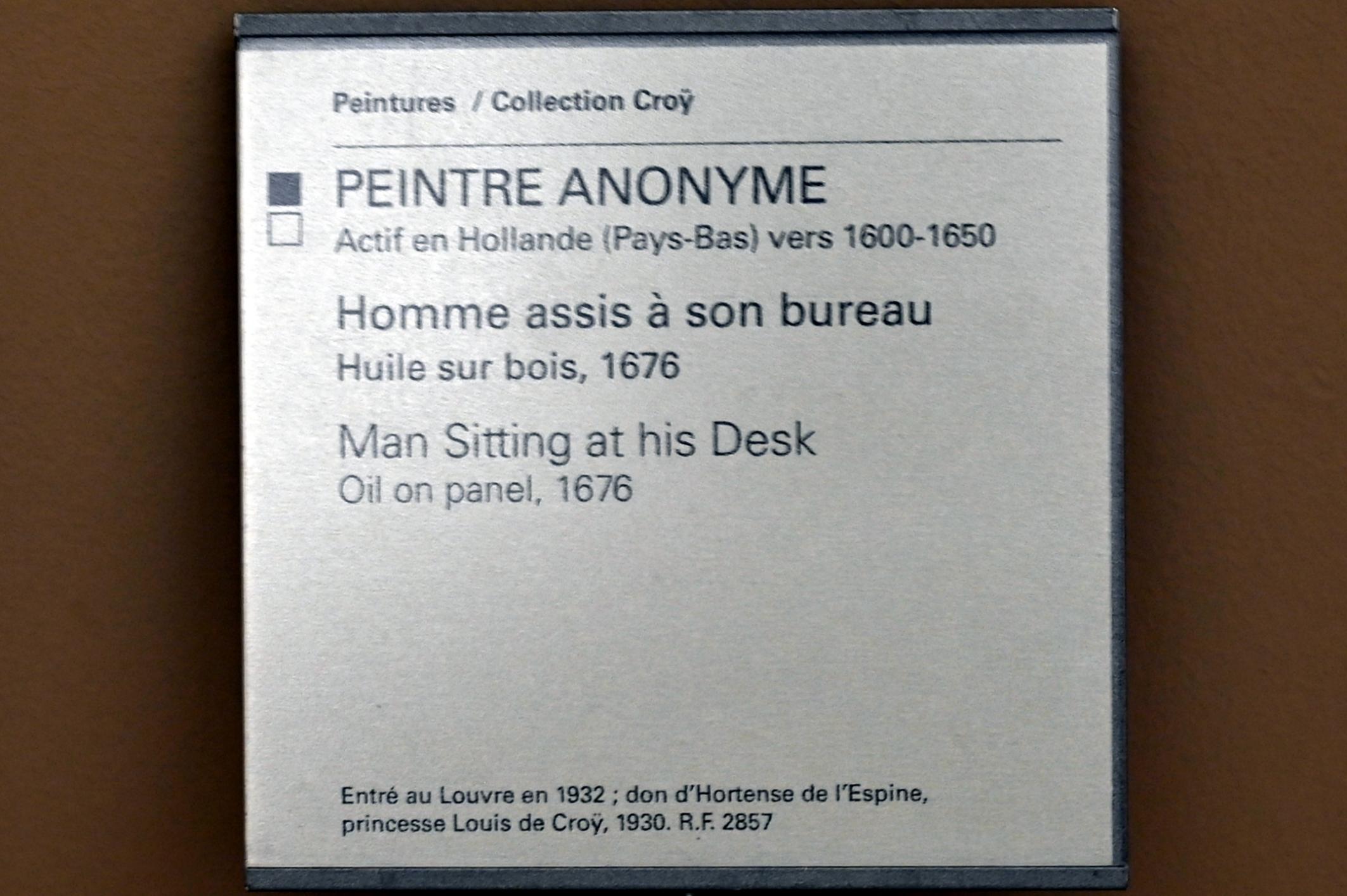 Mann am Schreibtisch, Paris, Musée du Louvre, Saal 902, 1676, Bild 2/2