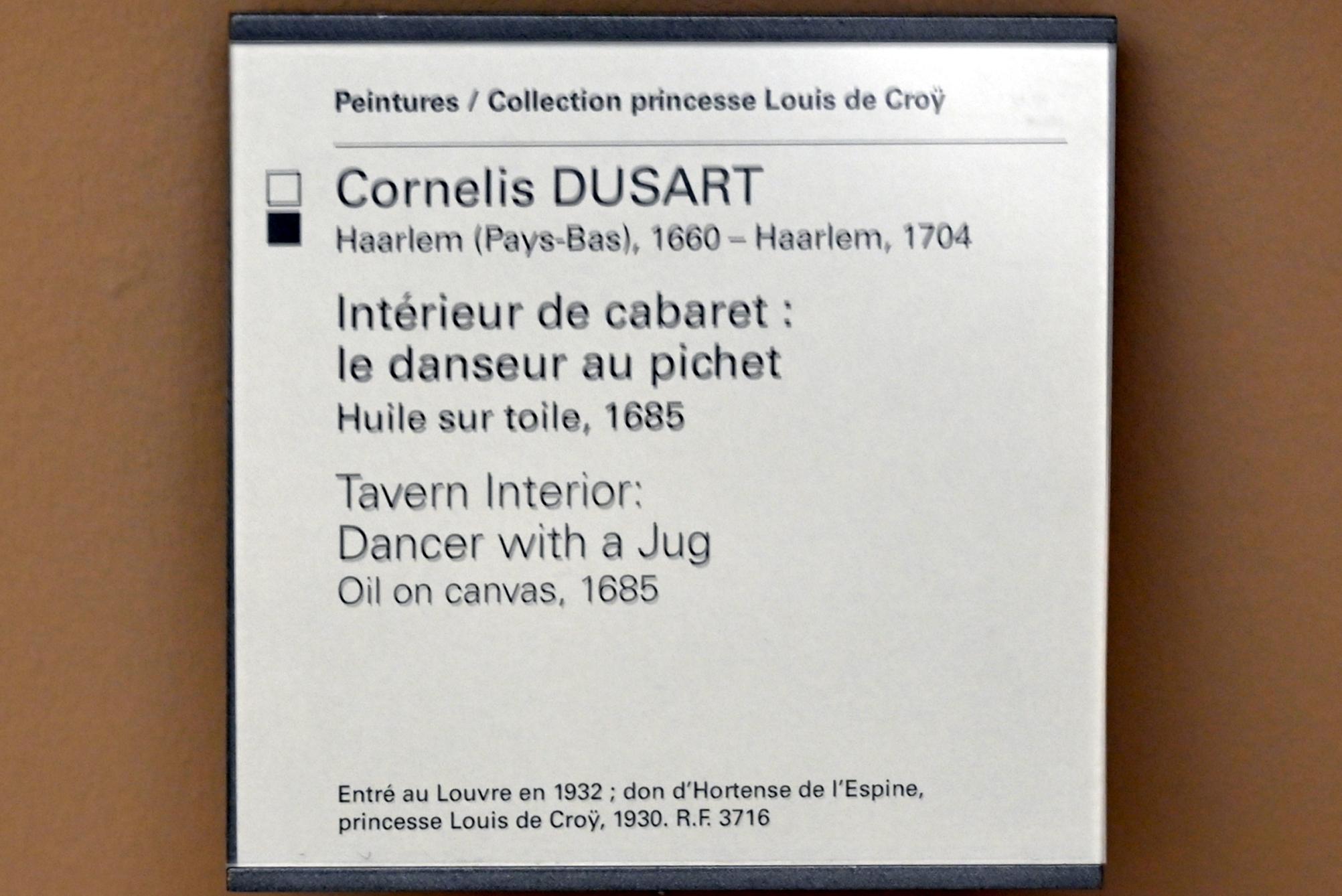 Cornelis Dusart (1685–1695), Tänzer mit Krug in einer Taverne, Paris, Musée du Louvre, Saal 902, 1685, Bild 2/2
