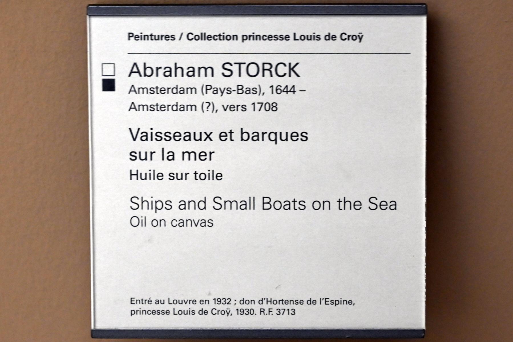 Abraham Storck (Undatiert), Seestück mit Schiffen und kleinen Booten, Paris, Musée du Louvre, Saal 902, Undatiert, Bild 2/2