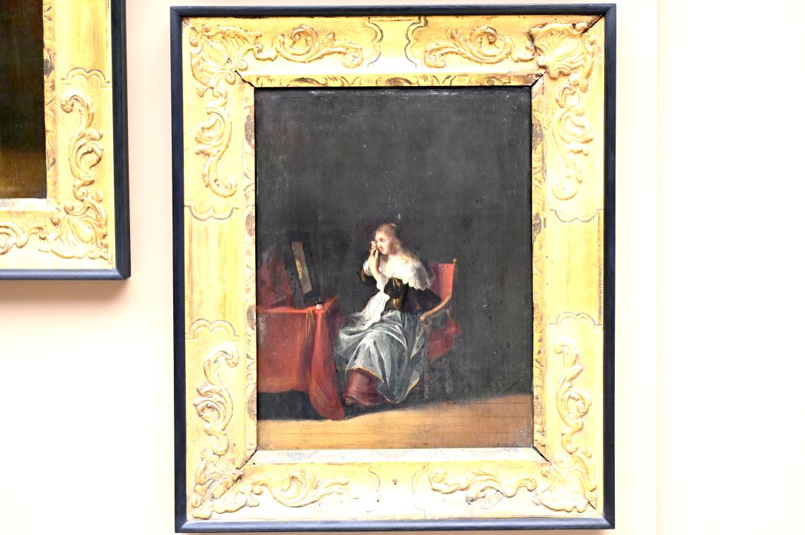 Anthonie Palamedesz. (1635–1665), Der Blick: Frau im Spiegel, Paris, Musée du Louvre, Saal 902, 1655