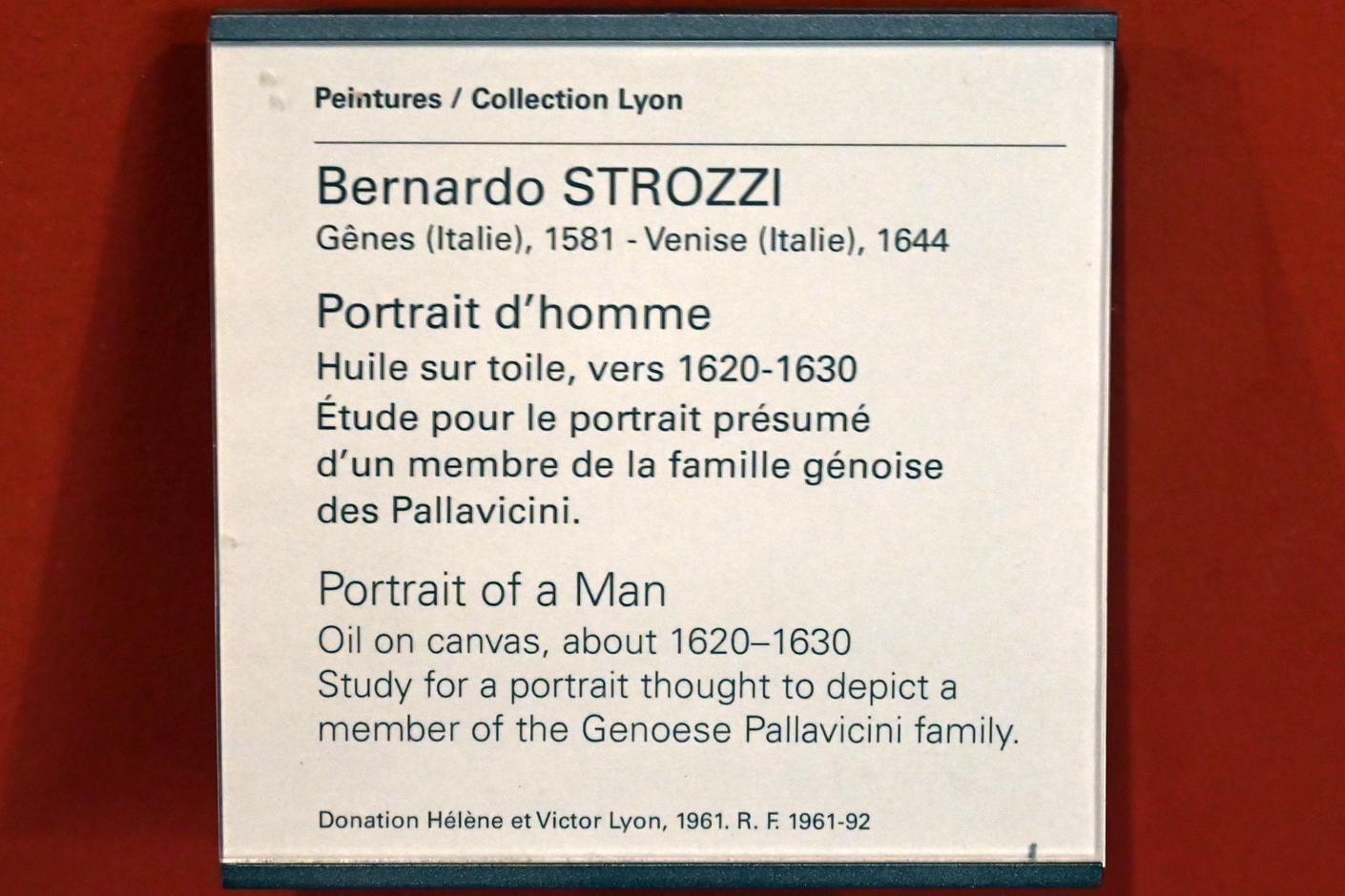 Bernardo Strozzi (1622–1644), Porträt eines Mannes, Paris, Musée du Louvre, Saal 903, um 1620–1630, Bild 2/2