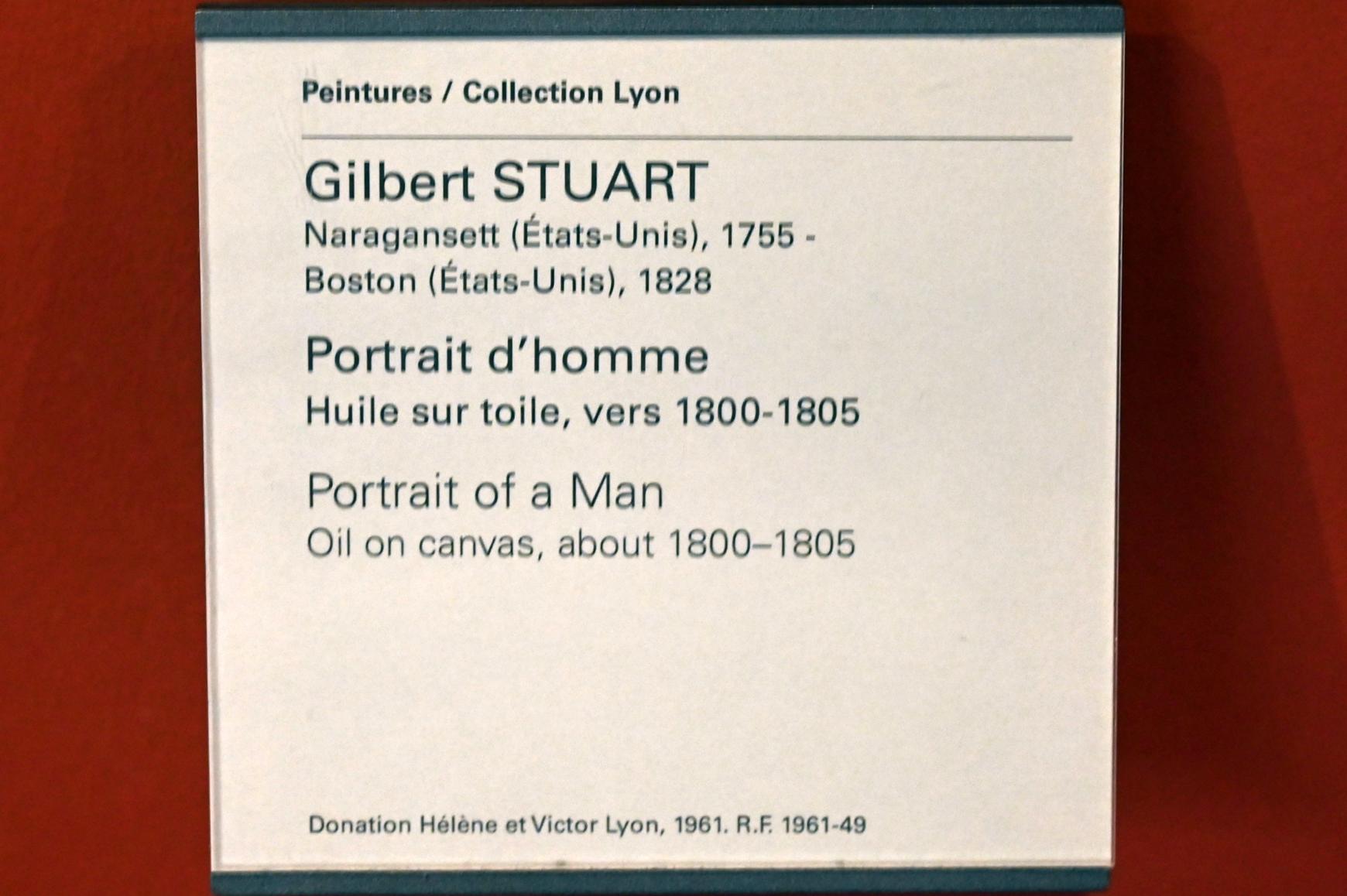 Gilbert Stuart (1794–1802), Porträt eines Mannes, Paris, Musée du Louvre, Saal 903, um 1800–1805, Bild 2/2