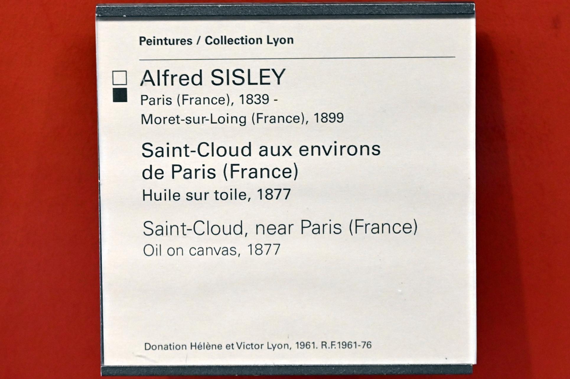 Alfred Sisley (1872–1896), Saint-Cloud bei Paris, Paris, Musée du Louvre, Saal 903, 1877, Bild 2/2