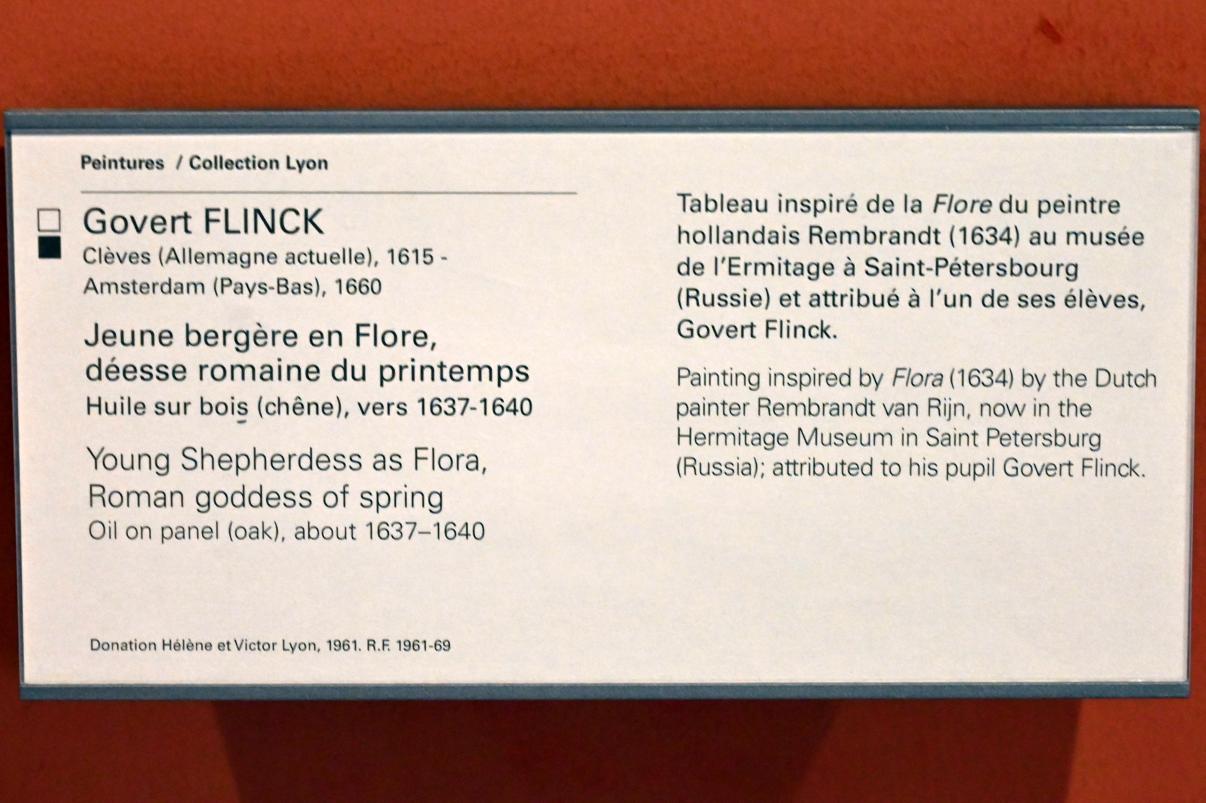 Govaert Flinck (1634–1645), Junge Hirtin als Flora, Paris, Musée du Louvre, Saal 903, um 1637–1640, Bild 2/2