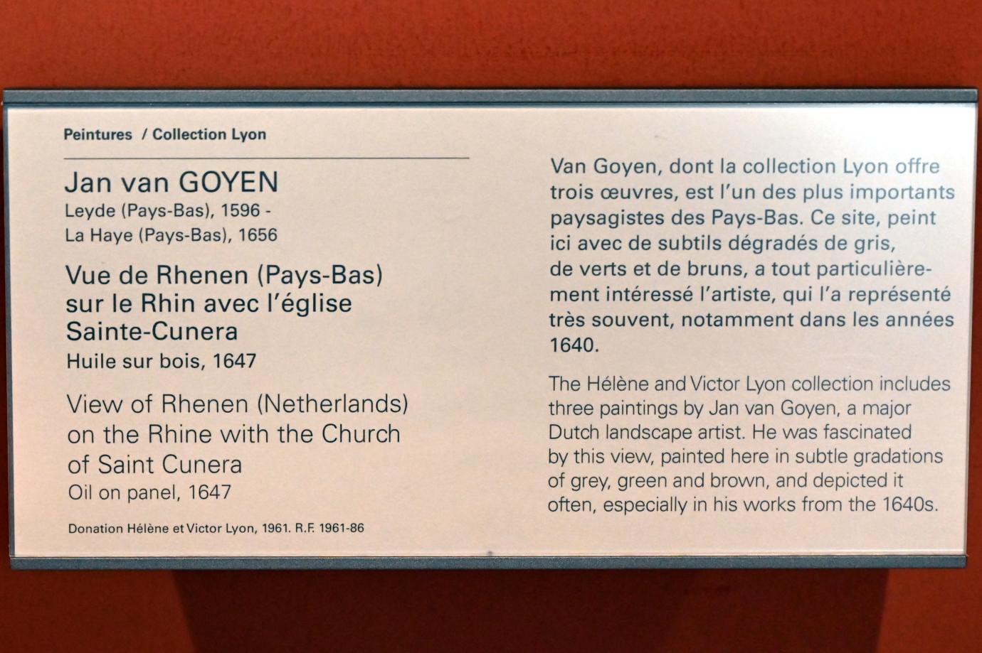 Jan van Goyen (1621–1657), Blick von Rhenen auf den Rhein mit der Kirche St. Cunera, Paris, Musée du Louvre, Saal 903, 1647, Bild 2/2