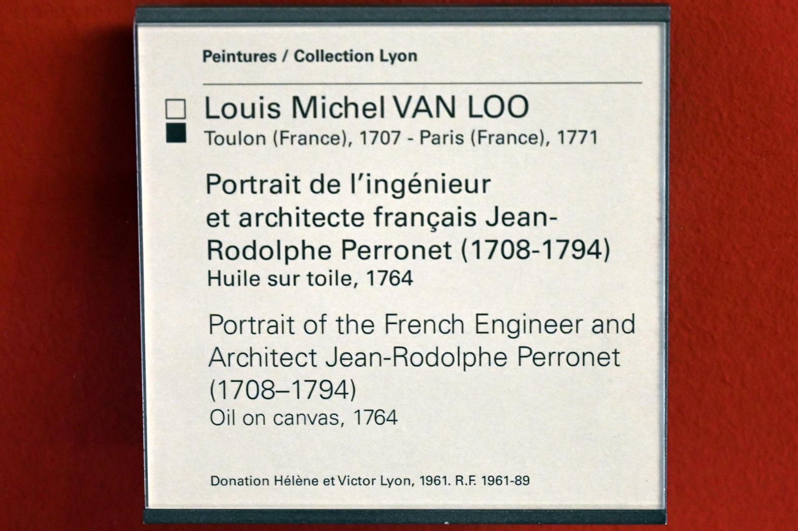 Louis-Michel van Loo (1764–1769), Porträt des Bauingenieurs Jean-Rodolphe Perronet (1708–1794), Paris, Musée du Louvre, Saal 903, 1764, Bild 2/2