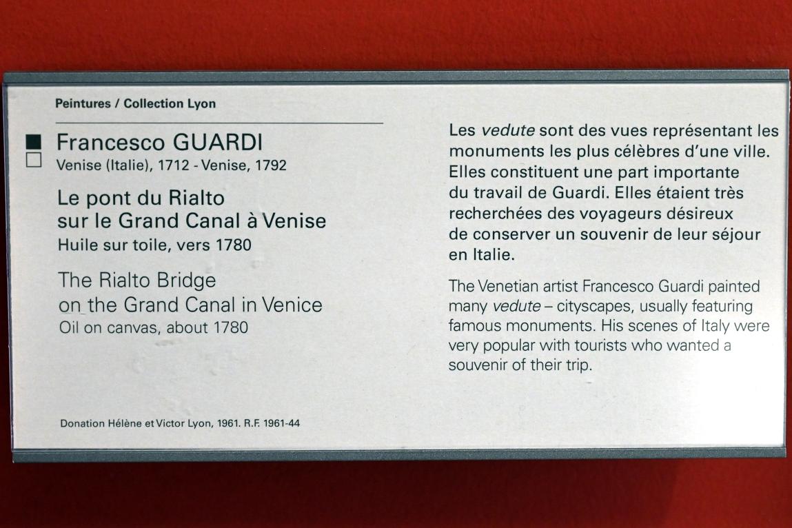 Francesco Guardi (1755–1790), Die Rialtobrücke in Venedig, Paris, Musée du Louvre, Saal 903, um 1780, Bild 2/2