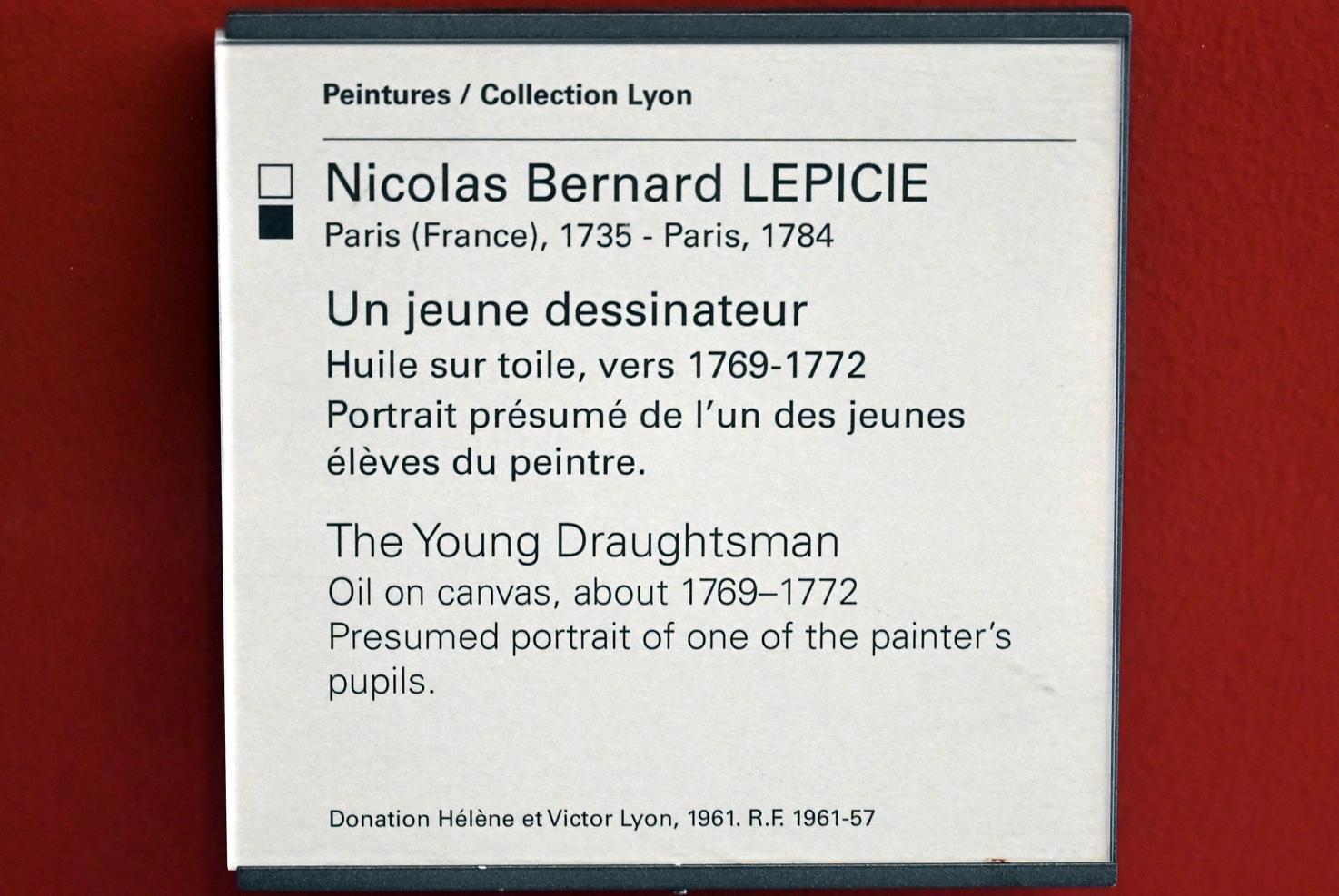 Nicolas Bernard Lépicié (1770–1784), Der junge Zeichner, Paris, Musée du Louvre, Saal 903, um 1769–1772, Bild 2/2