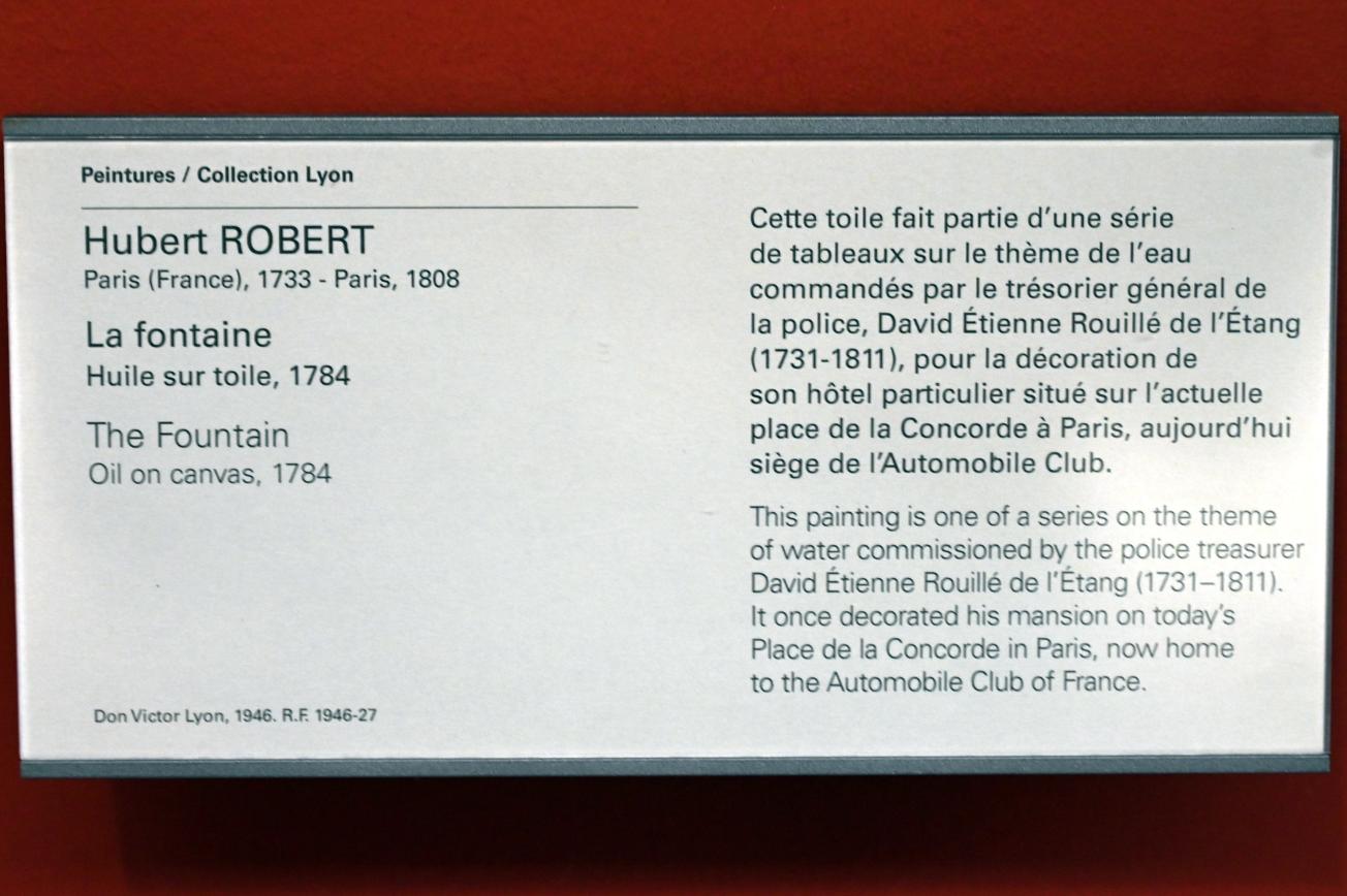 Hubert Robert (1759–1803), Brunnen, Paris, Musée du Louvre, Saal 903, 1784, Bild 2/2