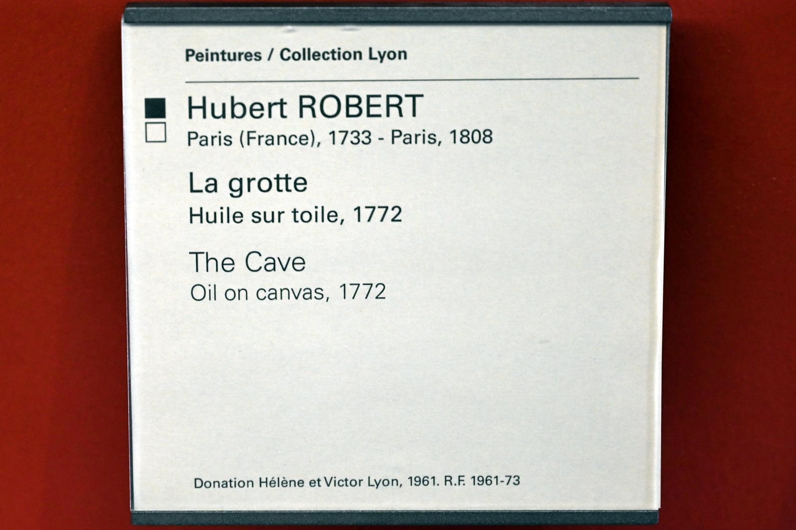 Hubert Robert (1759–1803), Die Grotte, Paris, Musée du Louvre, Saal 903, 1772, Bild 2/2