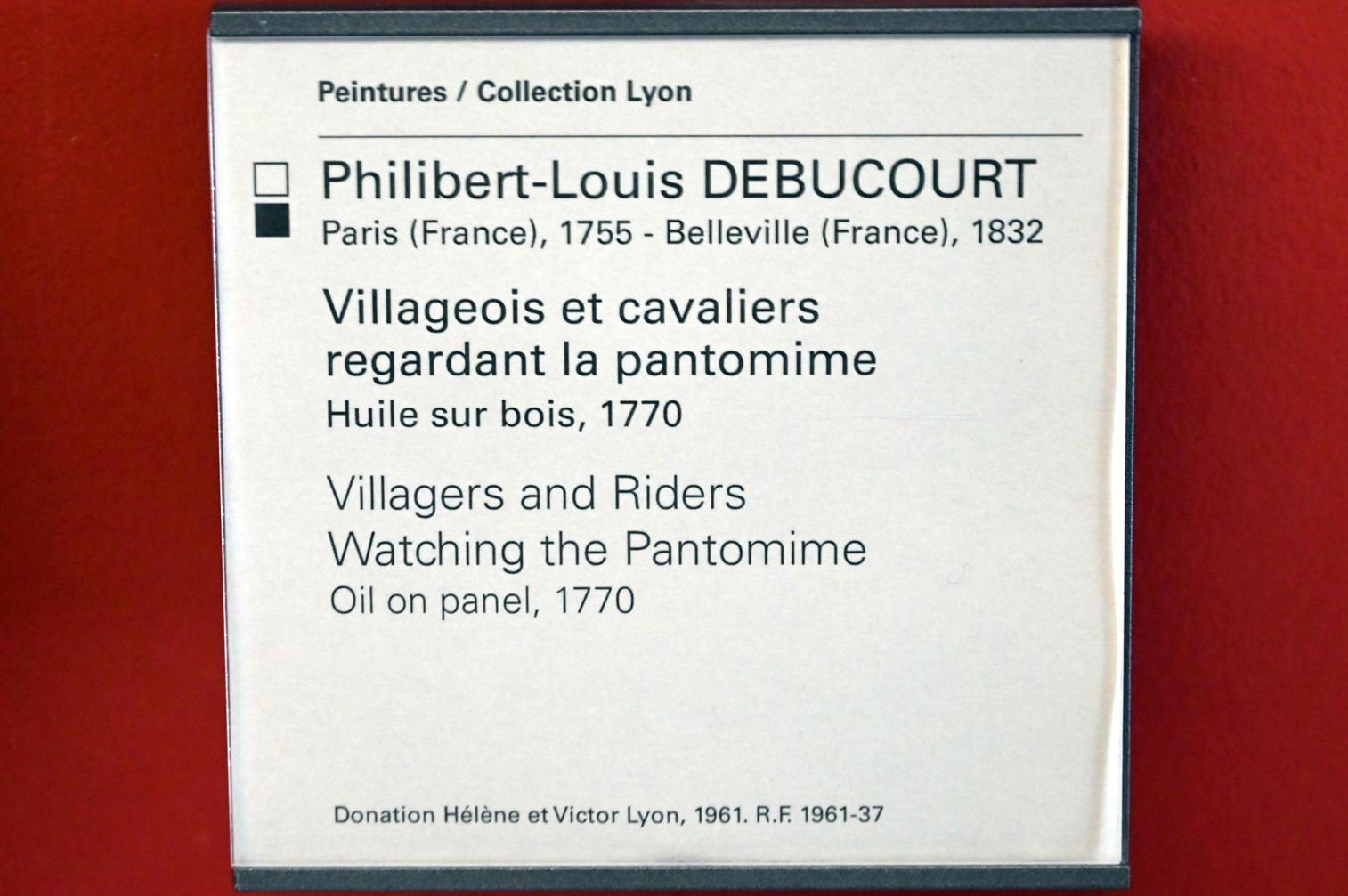 Philibert-Louis Debucourt (1770), Dorfbewohner und Reiter beim Betrachten der Pantomime, Paris, Musée du Louvre, Saal 903, 1770, Bild 2/2
