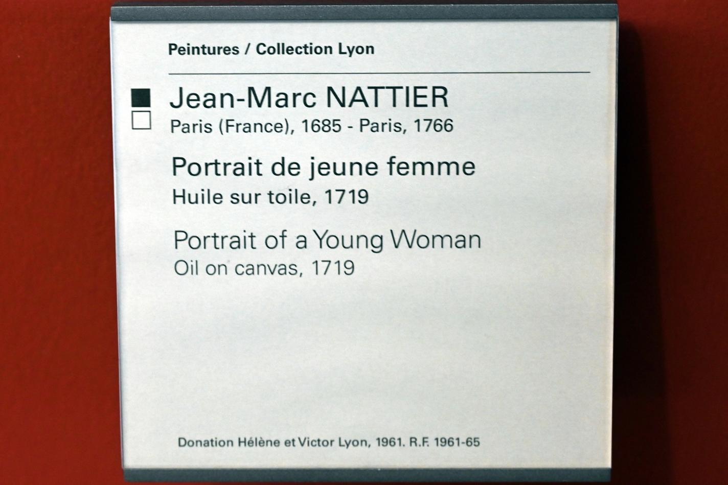 Jean-Marc Nattier (1719–1756), Porträt einer jungen Frau, Paris, Musée du Louvre, Saal 903, 1719, Bild 2/2