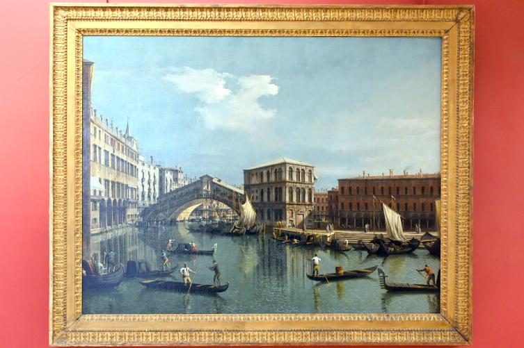 Bernardo Bellotto (Canaletto) (1738–1779), Die Rialtobrücke gesehen von Norden, Paris, Musée du Louvre, Saal 903, um 1739–1742