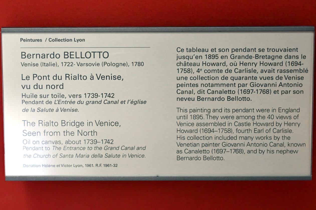 Bernardo Bellotto (Canaletto) (1738–1779), Die Rialtobrücke gesehen von Norden, Paris, Musée du Louvre, Saal 903, um 1739–1742, Bild 2/2