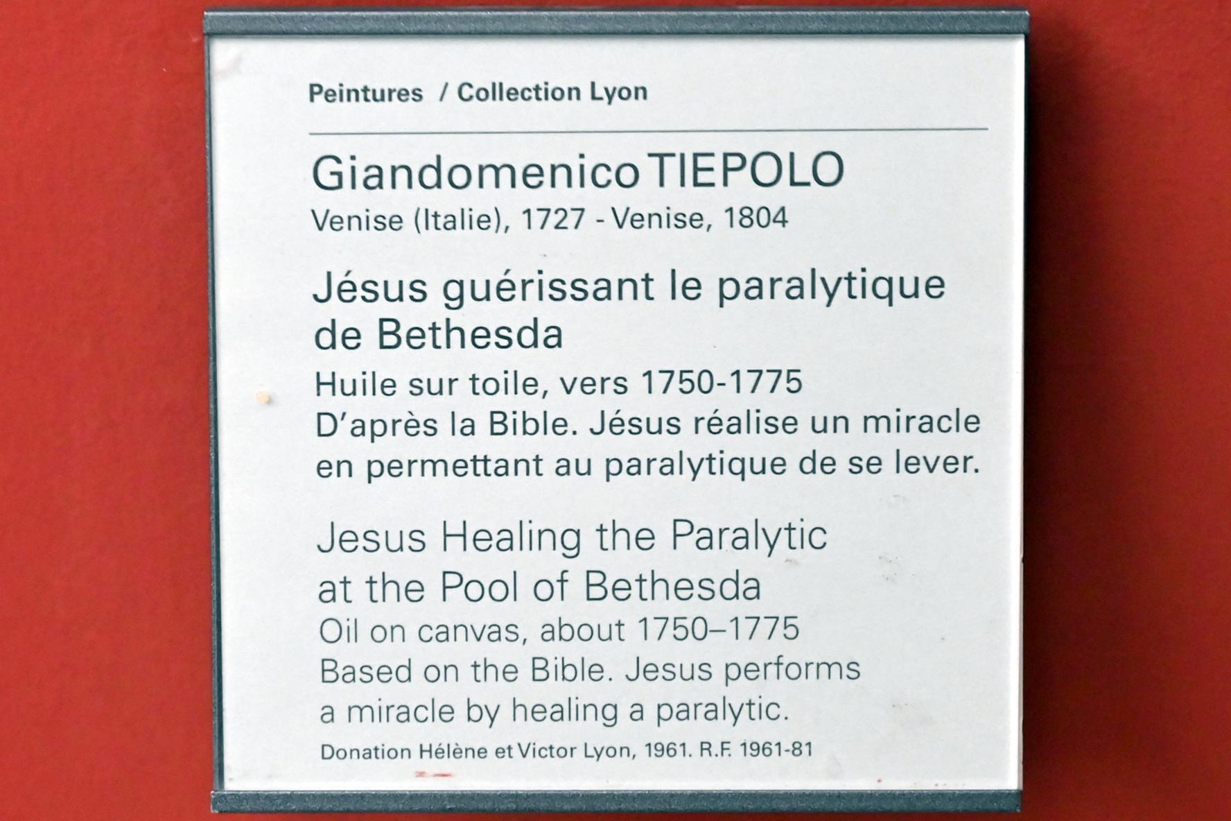 Giovanni Domenico Tiepolo (1743–1785), Jesus heilt den Gelähmten von Bethesda, Paris, Musée du Louvre, Saal 903, um 1750–1775, Bild 2/2