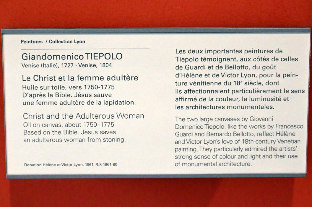 Giovanni Domenico Tiepolo (1743–1785), Christus und die Ehebrecherin, Paris, Musée du Louvre, Saal 903, um 1750–1775, Bild 2/2