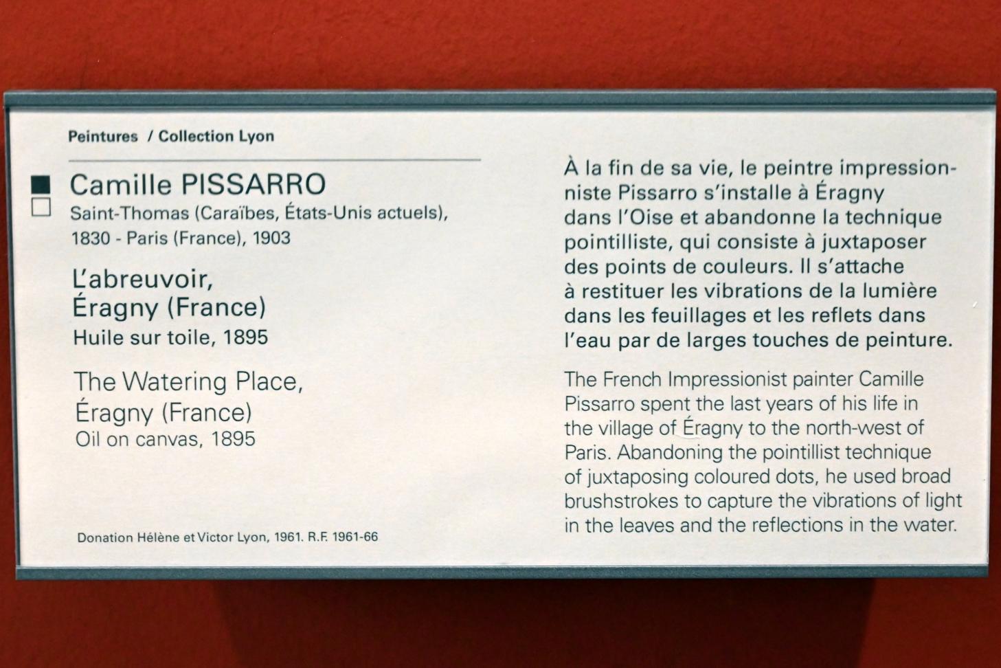 Camille Pissarro (1863–1903), Wasserstelle in Éragny, Paris, Musée du Louvre, Saal 903, 1895, Bild 2/2