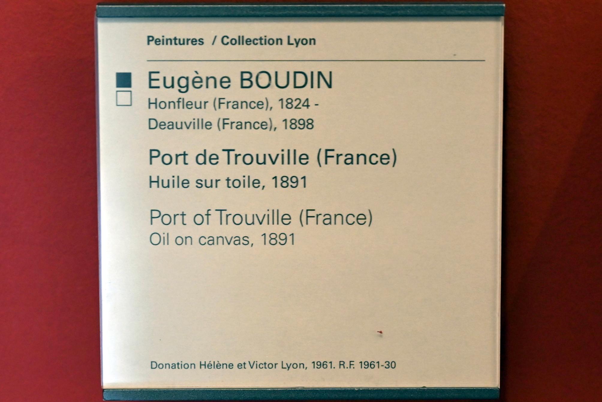 Eugène Boudin (1856–1895), Hafen von Trouville, Paris, Musée du Louvre, Saal 903, 1891, Bild 2/2