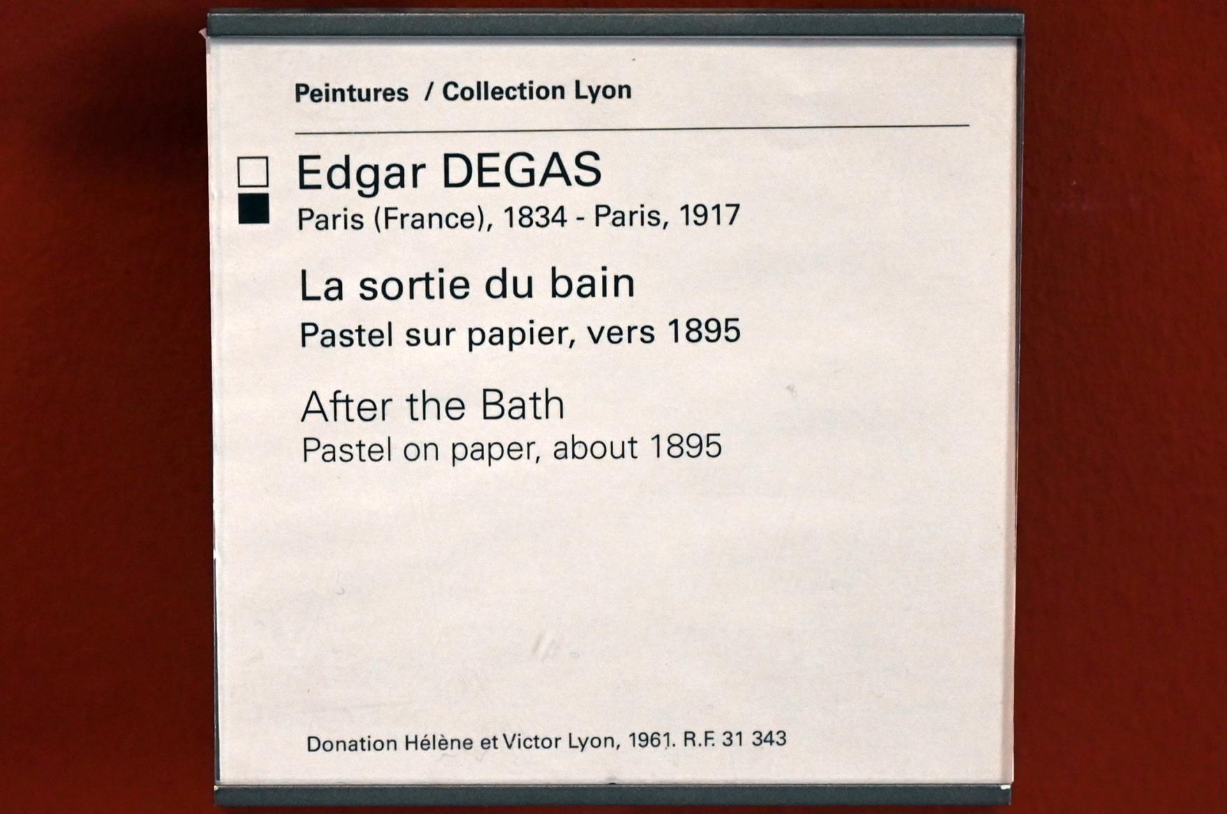 Edgar Degas (1855–1909), Toilette nach dem Bad, Paris, Musée du Louvre, Saal 903, um 1895, Bild 2/2