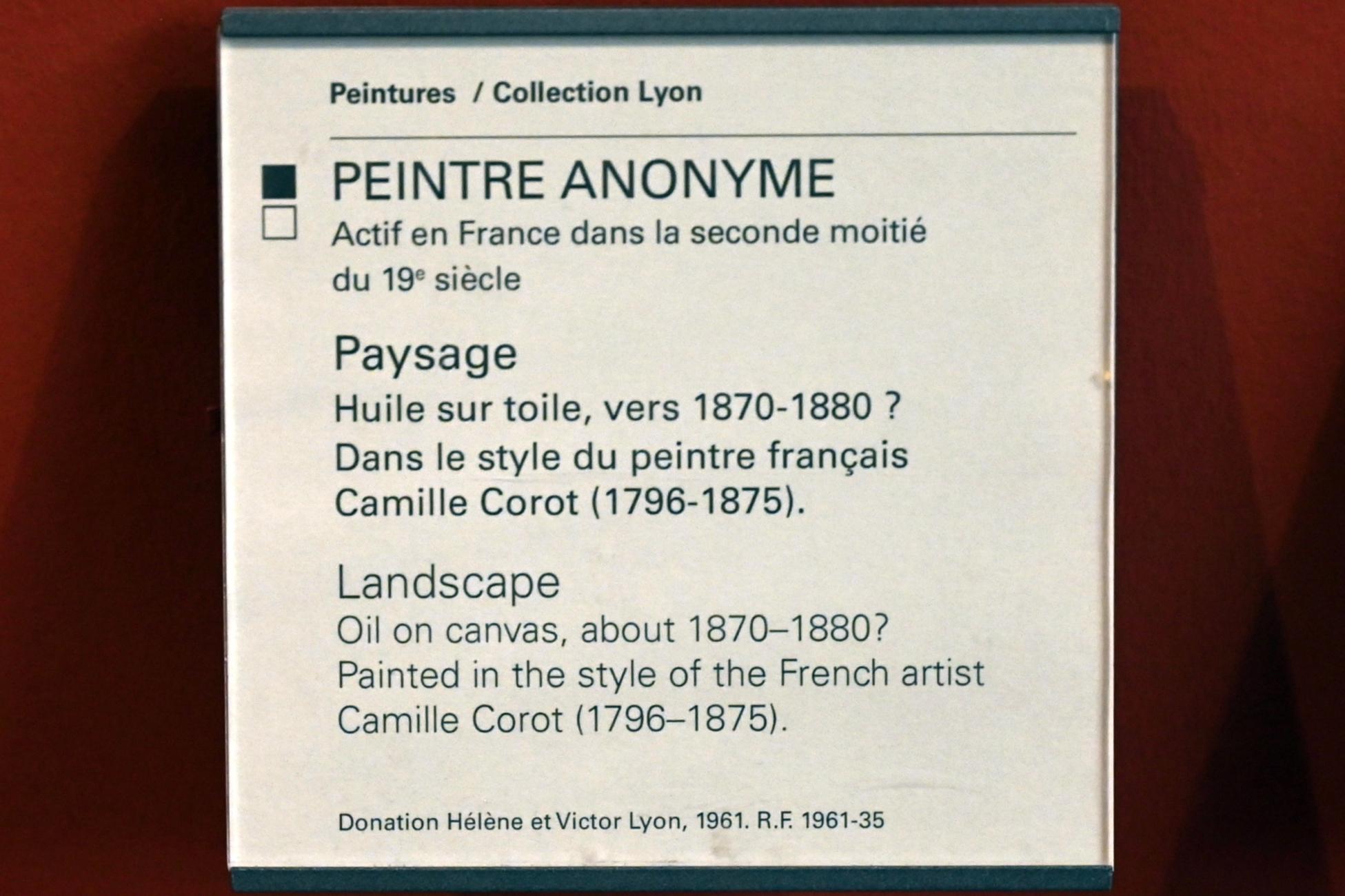 Jean-Baptiste Camille Corot (Nachahmer) (1875), Landschaft, Paris, Musée du Louvre, Saal 903, um 1870–1880, Bild 2/2