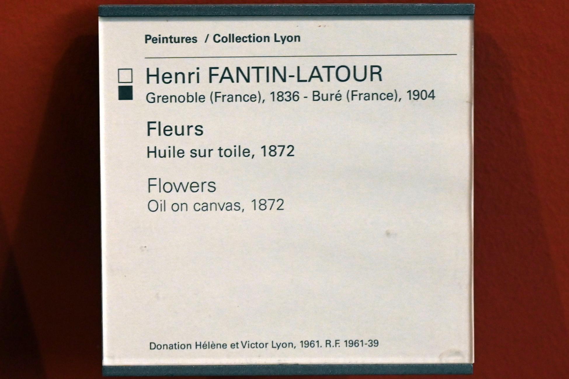 Henri Fantin-Latour (1858–1888), Blumen, Paris, Musée du Louvre, Saal 903, 1872, Bild 2/2