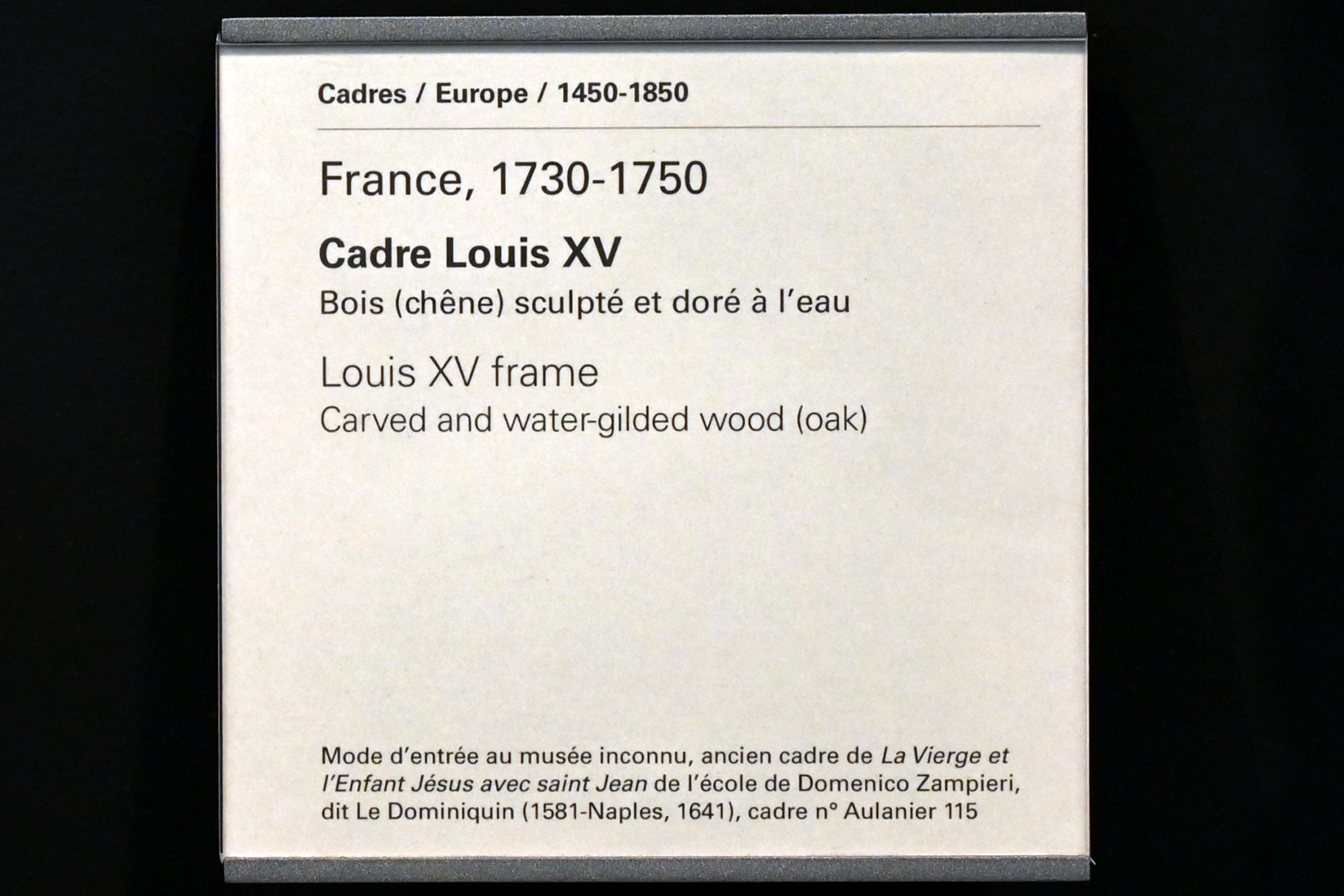 Rahmen Louis XV, Paris, Musée du Louvre, Saal 904, 1730–1750, Bild 2/2