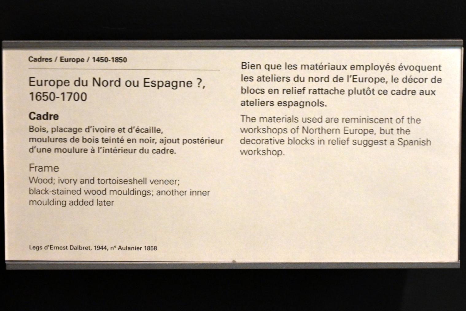 Rahmen, Paris, Musée du Louvre, Saal 904, 1650–1700, Bild 2/2