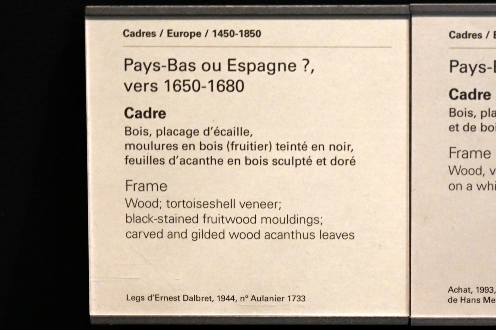 Rahmen, Paris, Musée du Louvre, Saal 904, 1650–1680, Bild 2/2