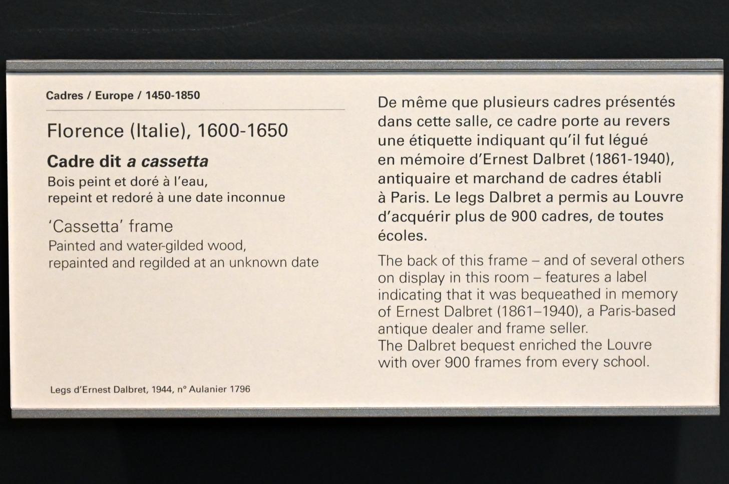 Rahmen Florenz, Paris, Musée du Louvre, Saal 904, 1600–1650, Bild 2/2