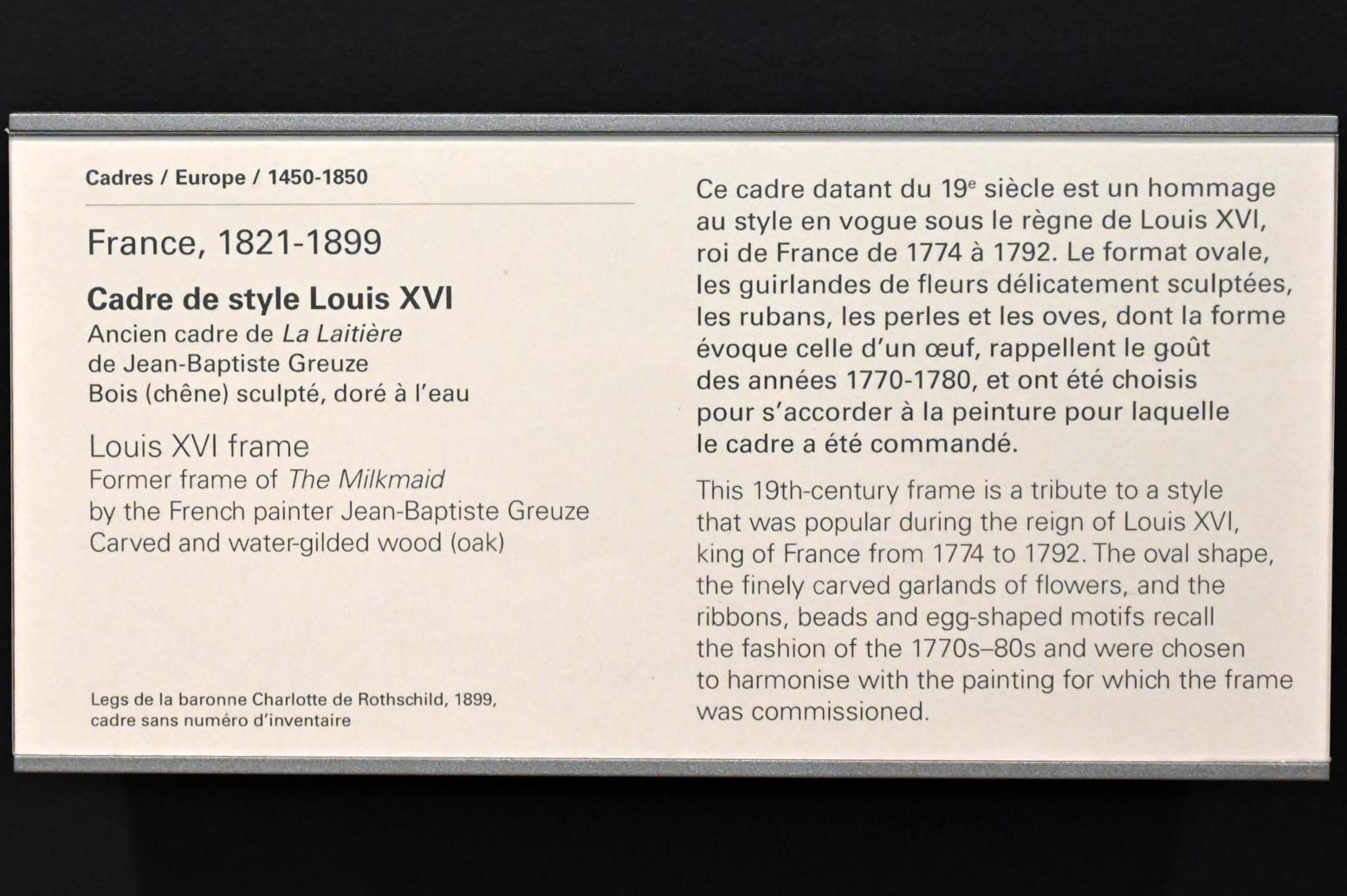 Rahmen im Stil Louis XVI, Paris, Musée du Louvre, Saal 906, 1821–1899, Bild 2/3
