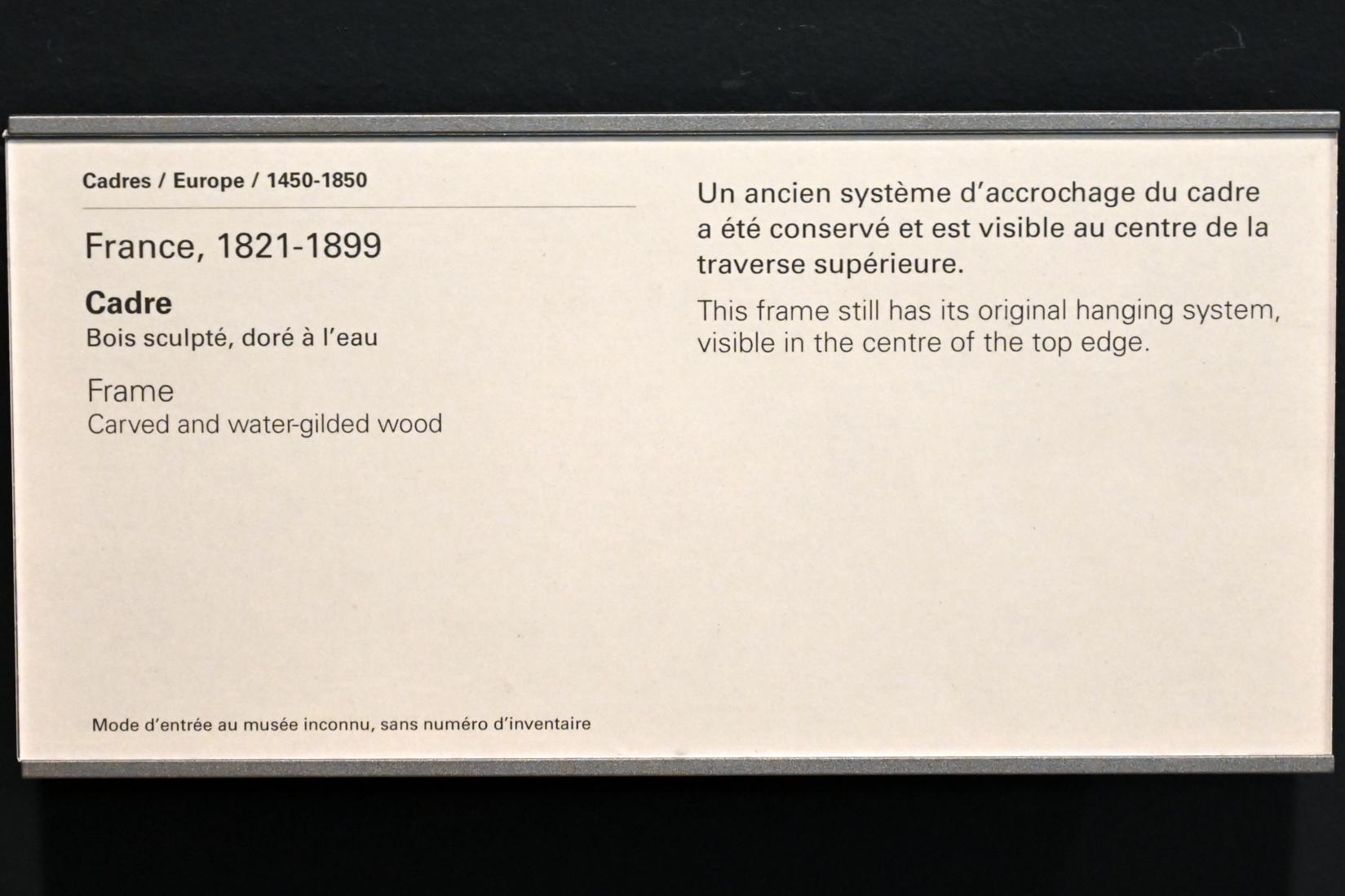 Rahmen Frankreich, Paris, Musée du Louvre, Saal 906, 1821–1899, Bild 2/2