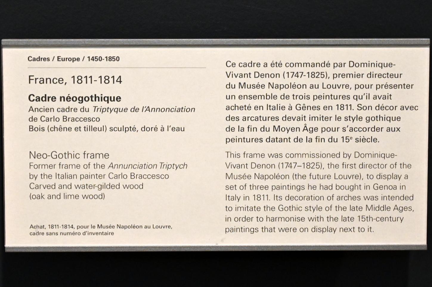 Neugotischer französischer Rahmen, Paris, Musée du Louvre, Saal 906, 1811–1814, Bild 2/3