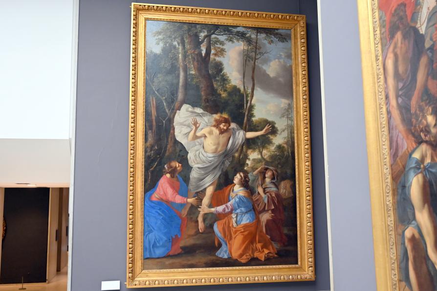 Laurent de La Hyre (1625–1653), Christus erscheint den drei Marien, Paris, ehem. Kloster der Karmelitinnen vom Vorort Saint-Jacques, jetzt Paris, Musée du Louvre, Saal 908, um 1653, Bild 1/2