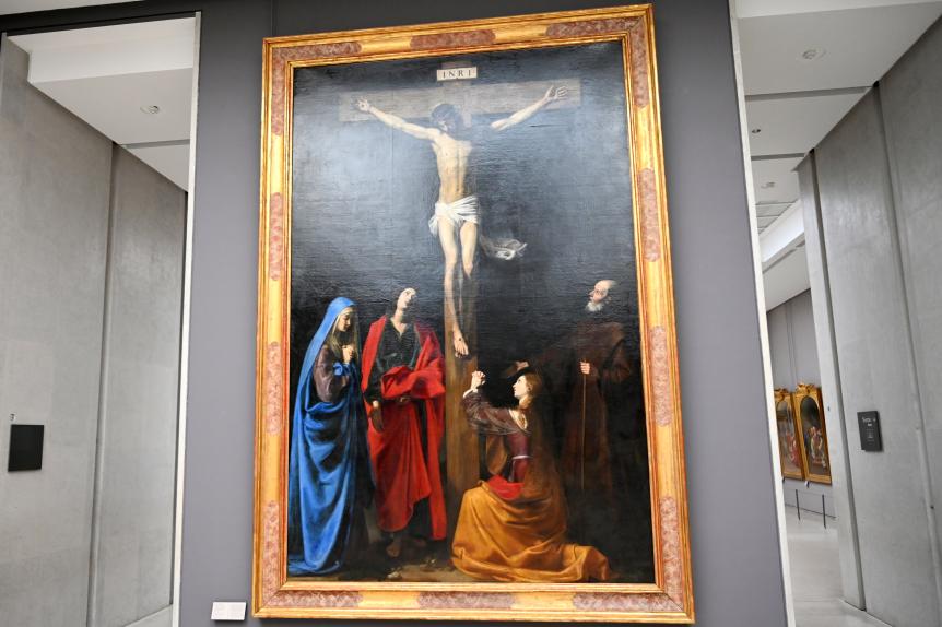 Nicolas Tournier (1616–1636), Christus am Kreuz mit Maria, Maria Magdalena und den heiligen Johannes und Franz von Paola, Paris, Musée du Louvre, Saal 908, 1628