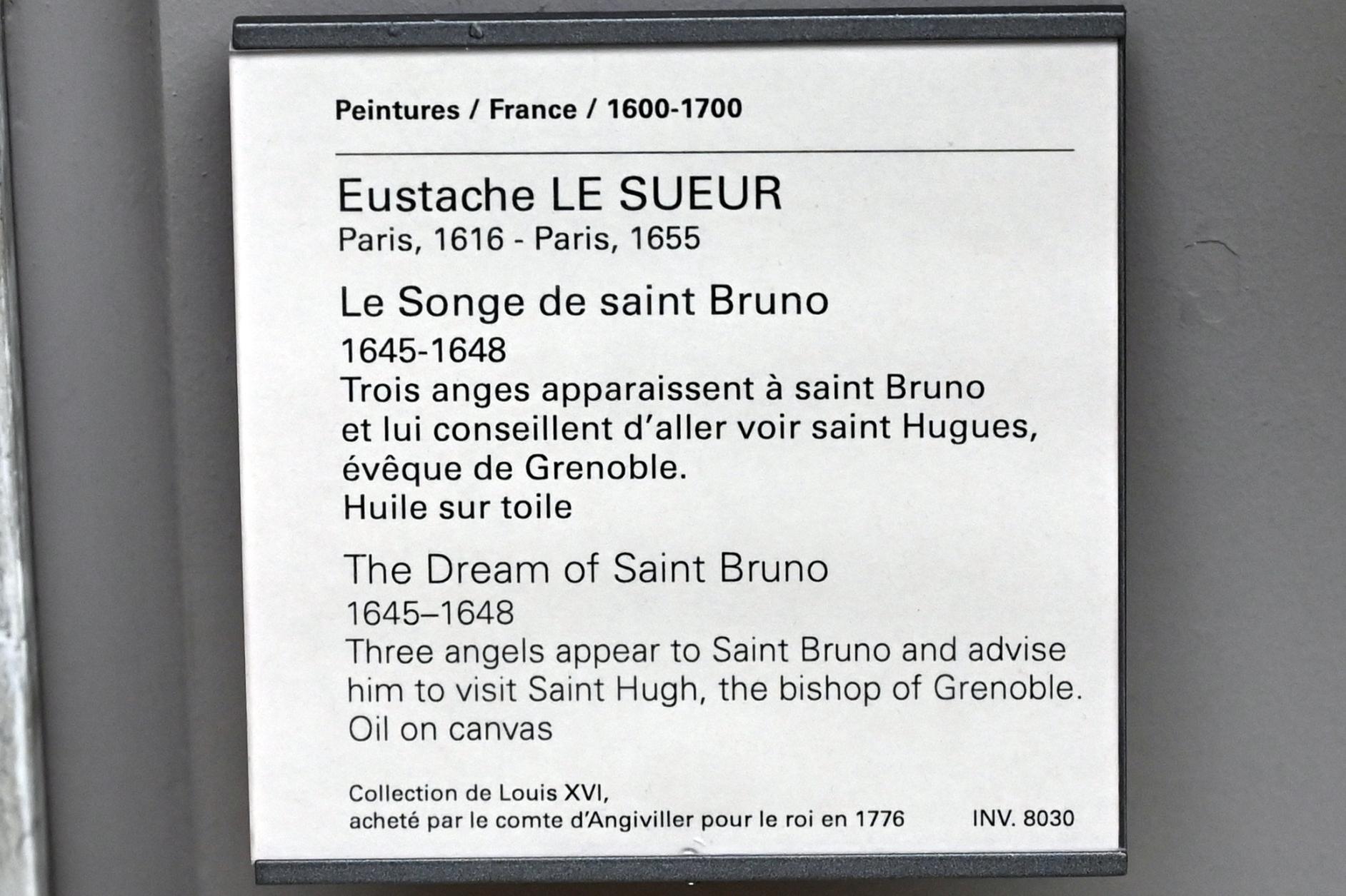 Eustache Le Sueur (1640–1654), Traum des heiligen Bruno, Paris, Musée du Louvre, Saal 910, 1645–1648, Bild 2/2