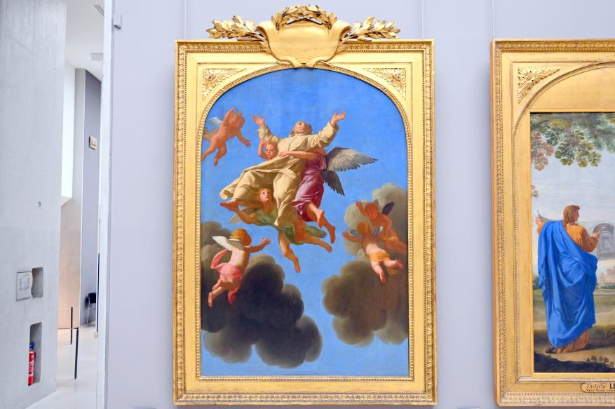 Eustache Le Sueur (1640–1654), Der heilige Bruno wird in den Himmel aufgenommen, Paris, Musée du Louvre, Saal 910, 1645–1648, Bild 1/2
