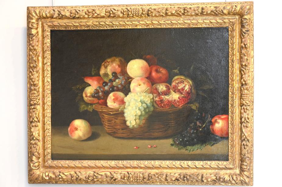 Jacques Linard (1635–1640), Korb mit Granatäpfeln, Pfirsichen und Weintrauben, Paris, Musée du Louvre, Saal 911, um 1635