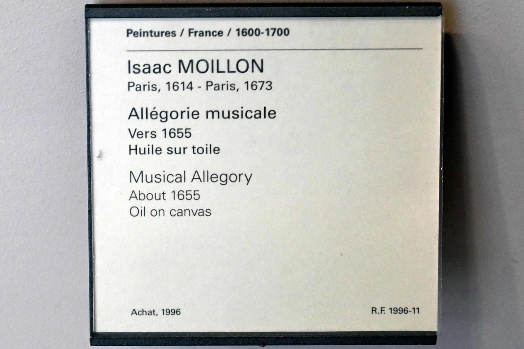 Isaac Moillon (1640–1655), Allegorie der Musik, Paris, Musée du Louvre, Saal 911, um 1655, Bild 2/2