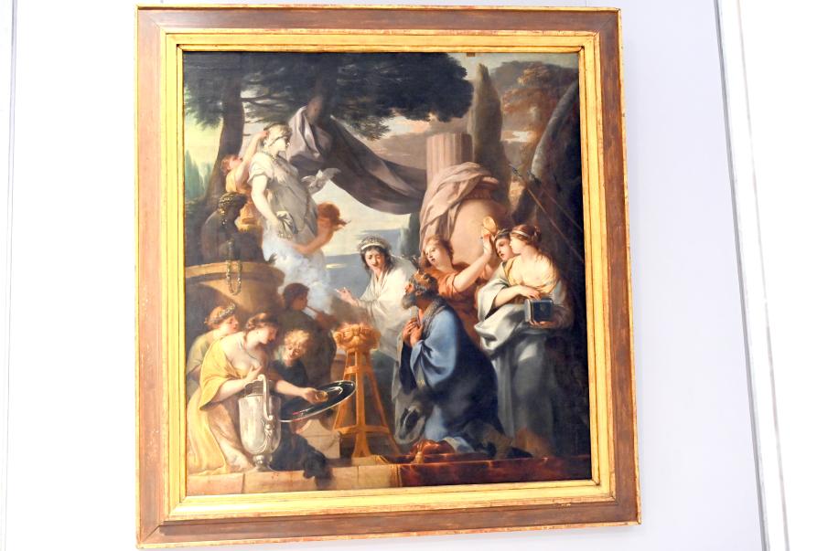Sébastien Bourdon (1637–1667), Salomo opfert den Götzen, Paris, Hôtel de Toulouse, jetzt Paris, Musée du Louvre, Saal 911, um 1646–1647, Bild 1/2